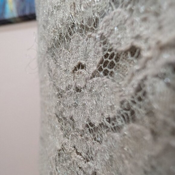 NEW Donna Ricco Knee-Length Sheath Dress, Cap Sleeve Taupe Lace & Sequin Overlay - Picture 10 of 15